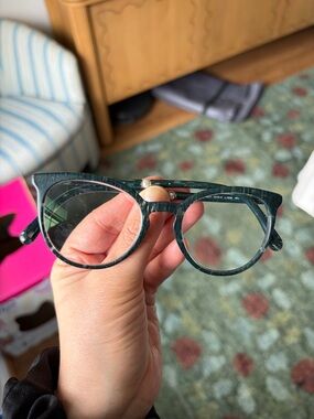 CHANEL 3376H Glasses - Green with Pearl Detail